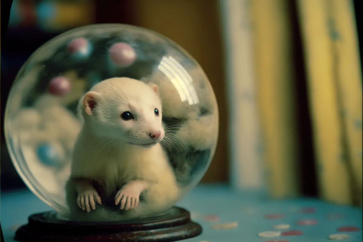 ferret in a bubble