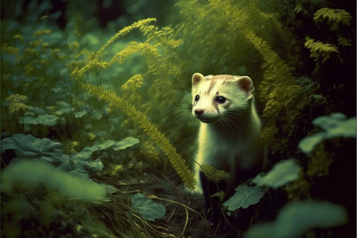 Ferret in the forest