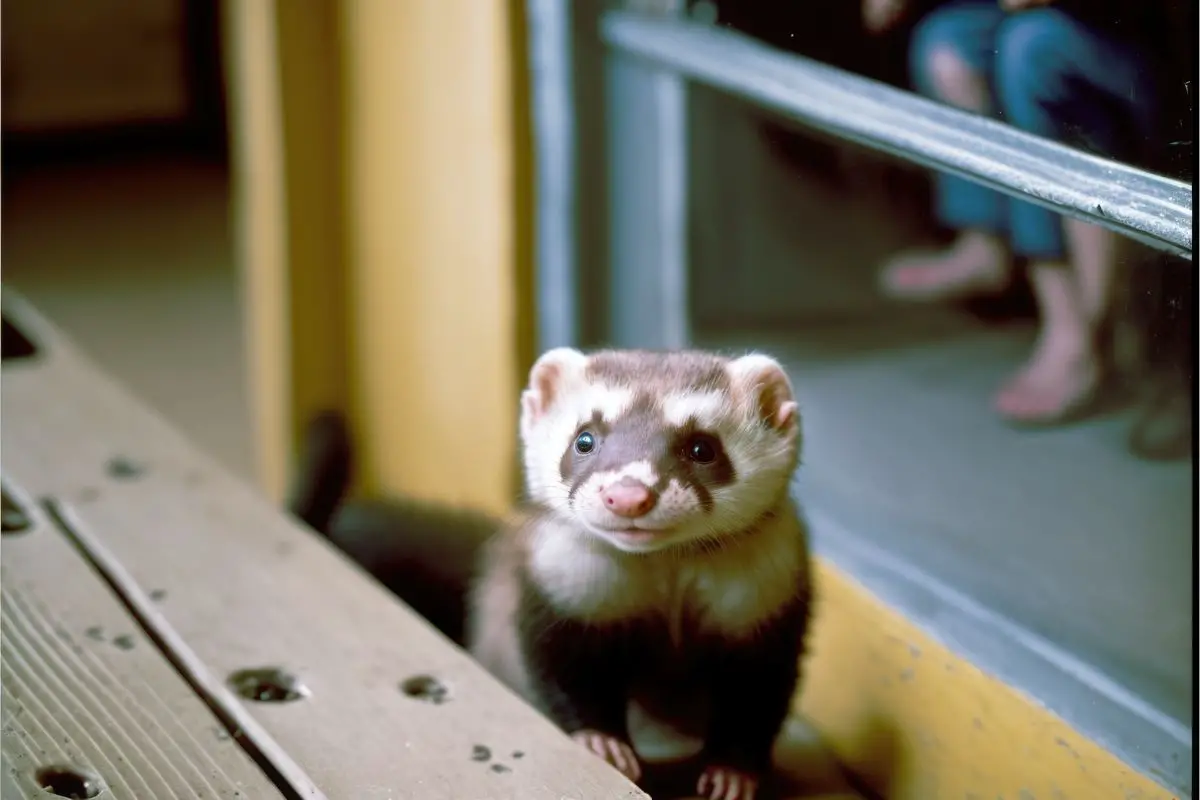 ferret using its body language