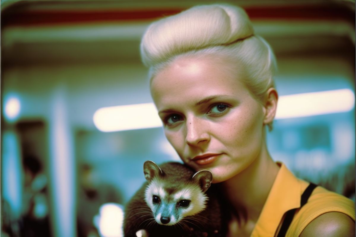 Young lady holding a ferret