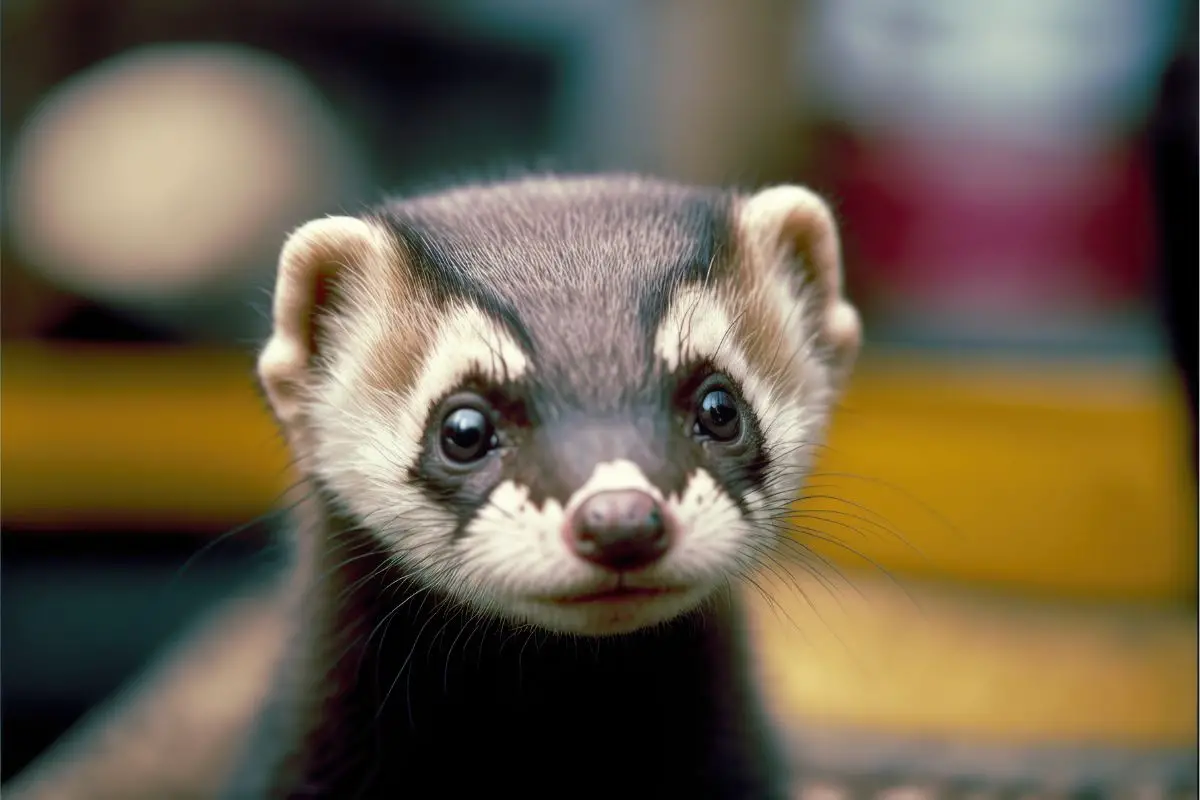 close-up shot of a ferret