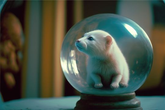 ferret in a bubble
