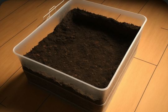 ferret DIY dig box with soil
