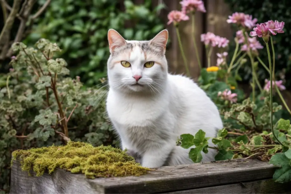 Senior cat in the garden