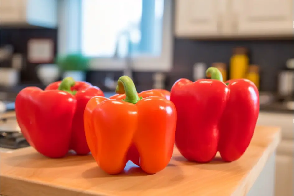 Bell peppers in the kitchen