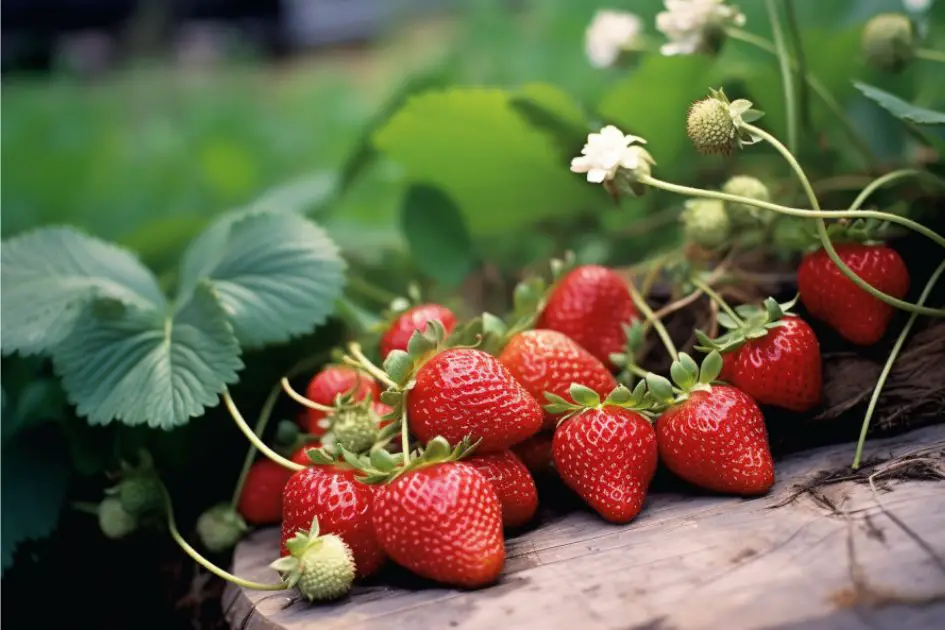 Strawberries in the backyard