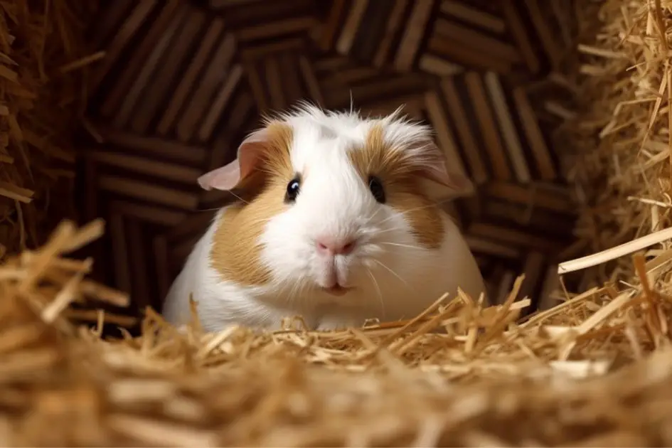 Guinea pig in hay