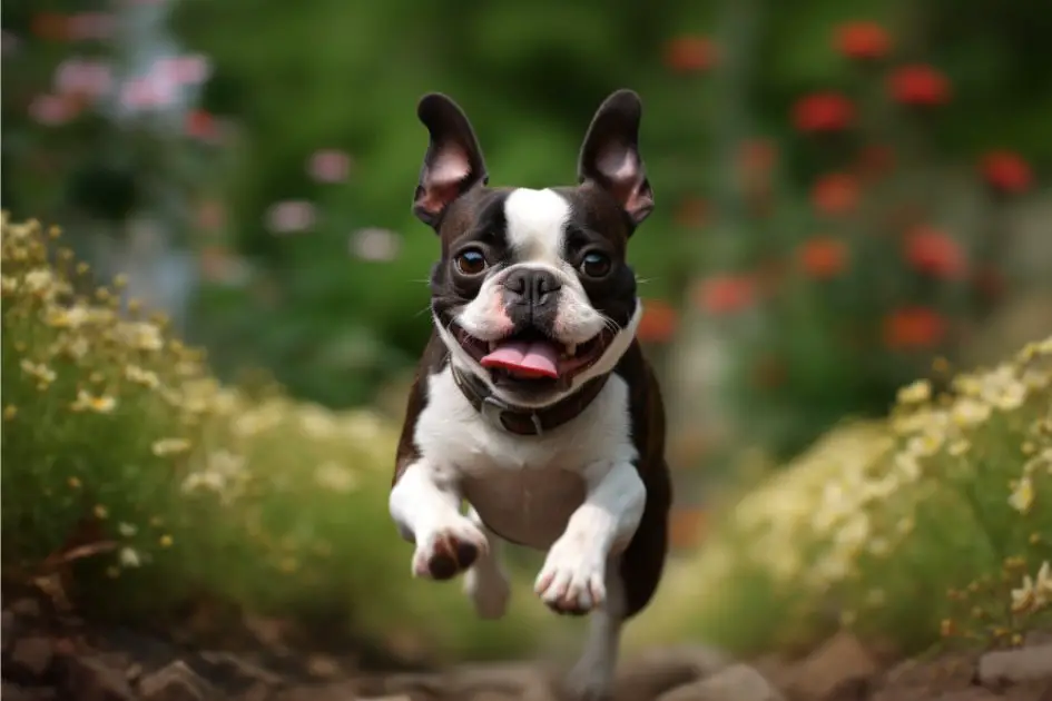 Running Boston Terrier sounds like a pig 
