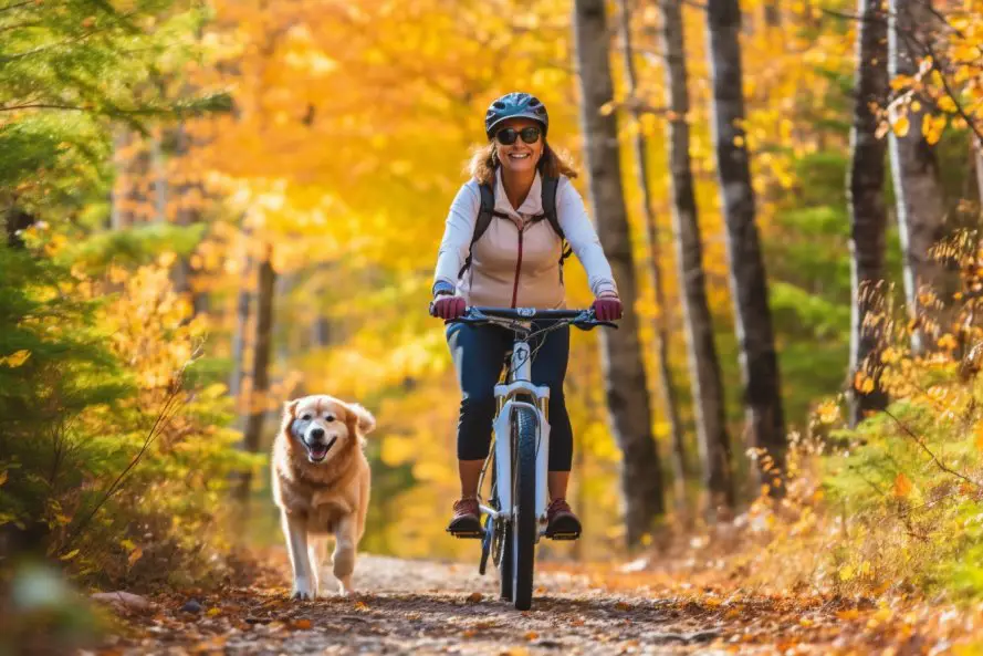 biking with dog